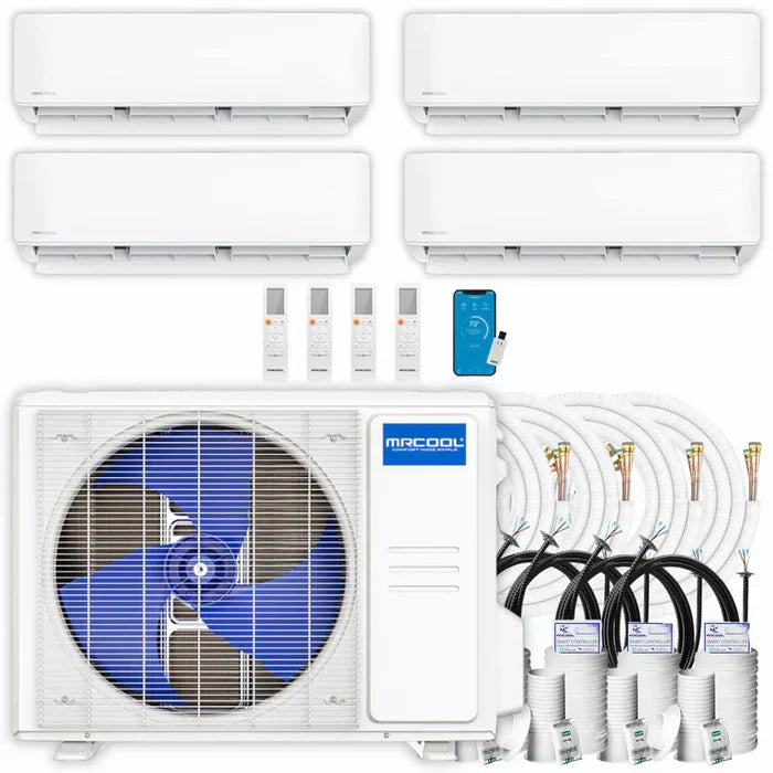 MRCOOL DIY 4th Gen Multi-Zone 4-Zone 48,000 BTU 21 SEER (9K + 9K + 12K + 24K) Ductless Mini-Split Air Conditioner and Heat Pump