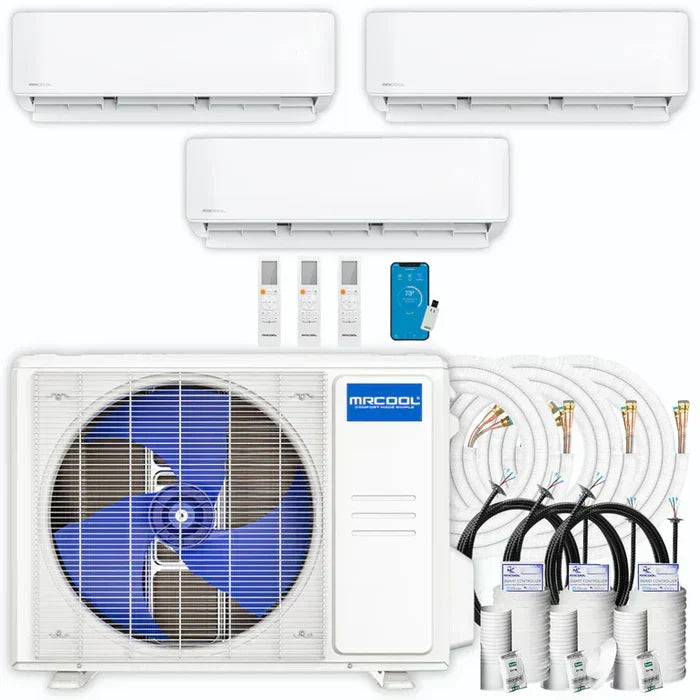 MRCOOL DIY 4th Gen Multi-Zone 3-Zone 36,000 BTU 22 SEER (9K + 9K + 24K) Ductless Mini-Split Air Conditioner and Heat Pump