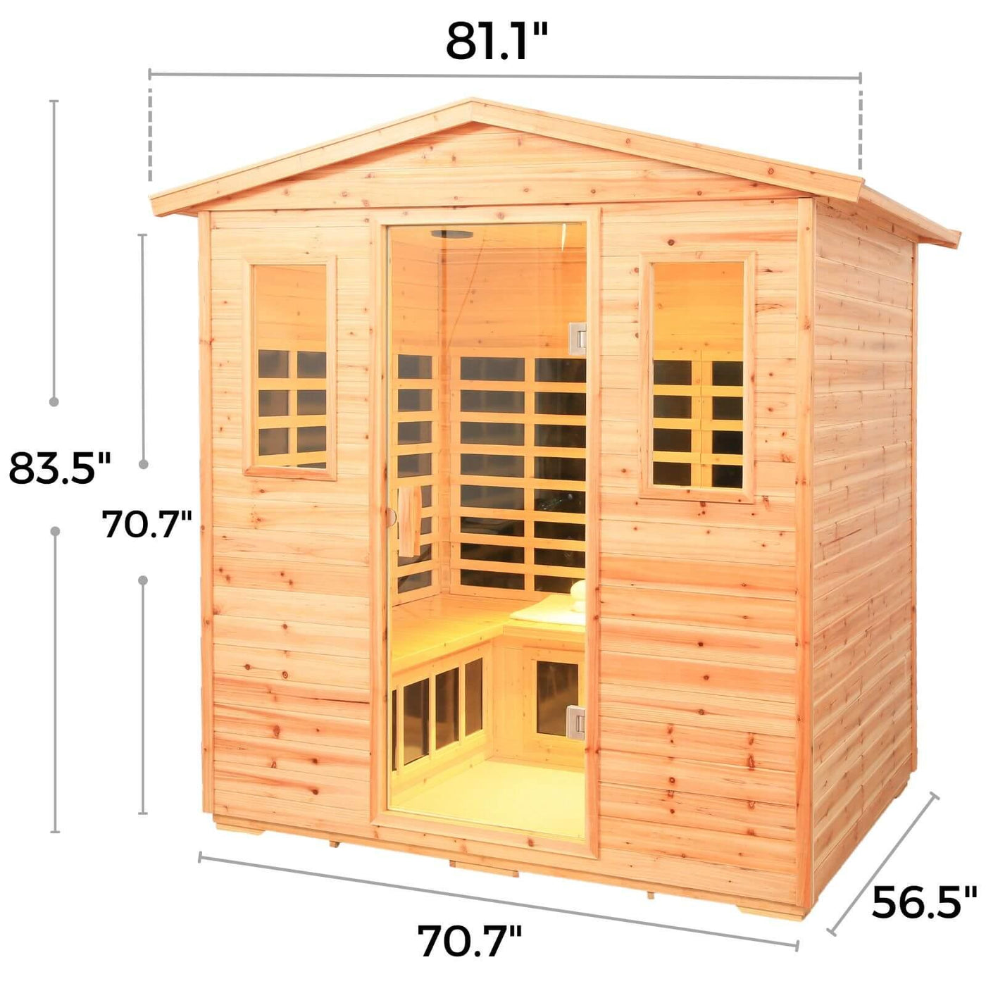 Garner-905VS 5 Person Outdoor Infrared Sauna | Extra-large Rich Space | Clearance Sale