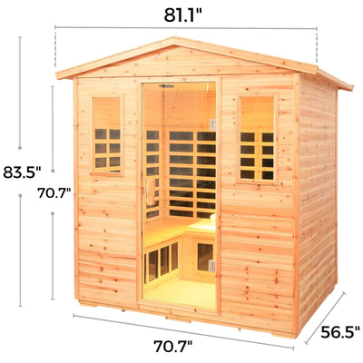 Garner-905VS 5 Person Outdoor Infrared Sauna | Extra-large Rich Space | Clearance Sale