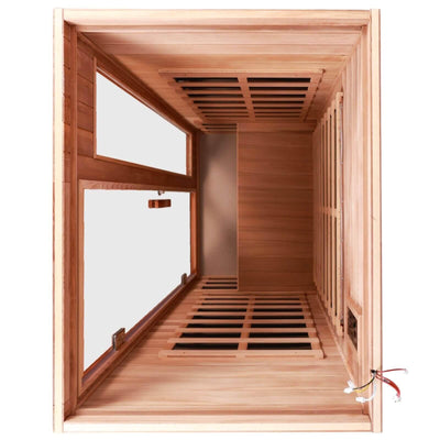 Wearwell-902VR 2 Person Outdoor Ultra-Low EMF Infrared Sauna in Red Cedar | Nature's Art, Noble Enjoyment | Clearance Sale