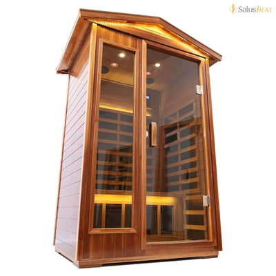 Wearwell-902VR 2 Person Outdoor Ultra-Low EMF Infrared Sauna in Red Cedar | Nature's Art, Noble Enjoyment | Clearance Sale