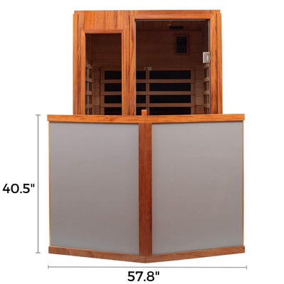 Wearwell-902VT 2 Person Outdoor Ultra-Low EMF Infrared Sauna in Mahogany | Strong Weather Resistance