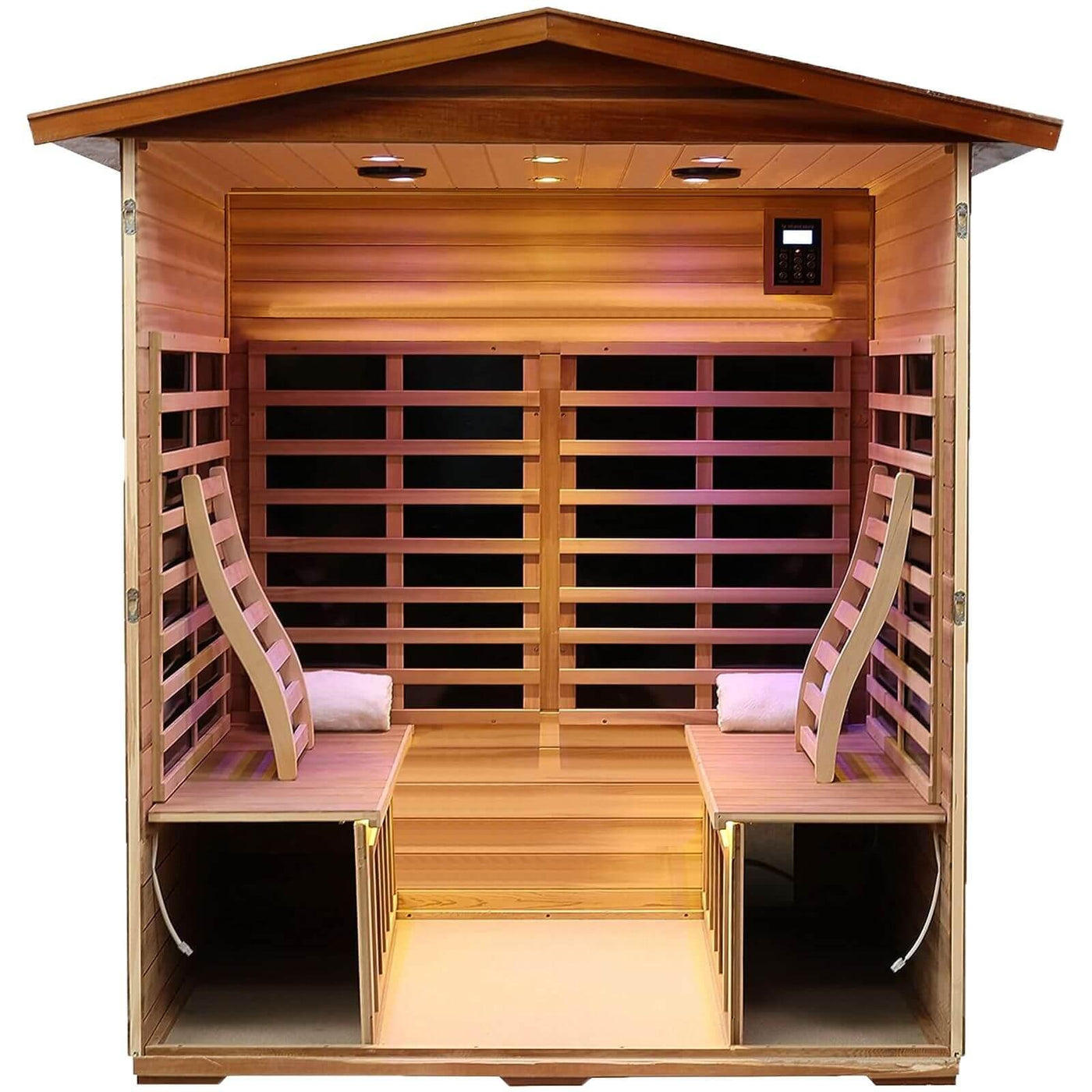 Wearwell-904VT 4 Person Outdoor Ultra-Low EMF Infrared Sauna in Mahogany