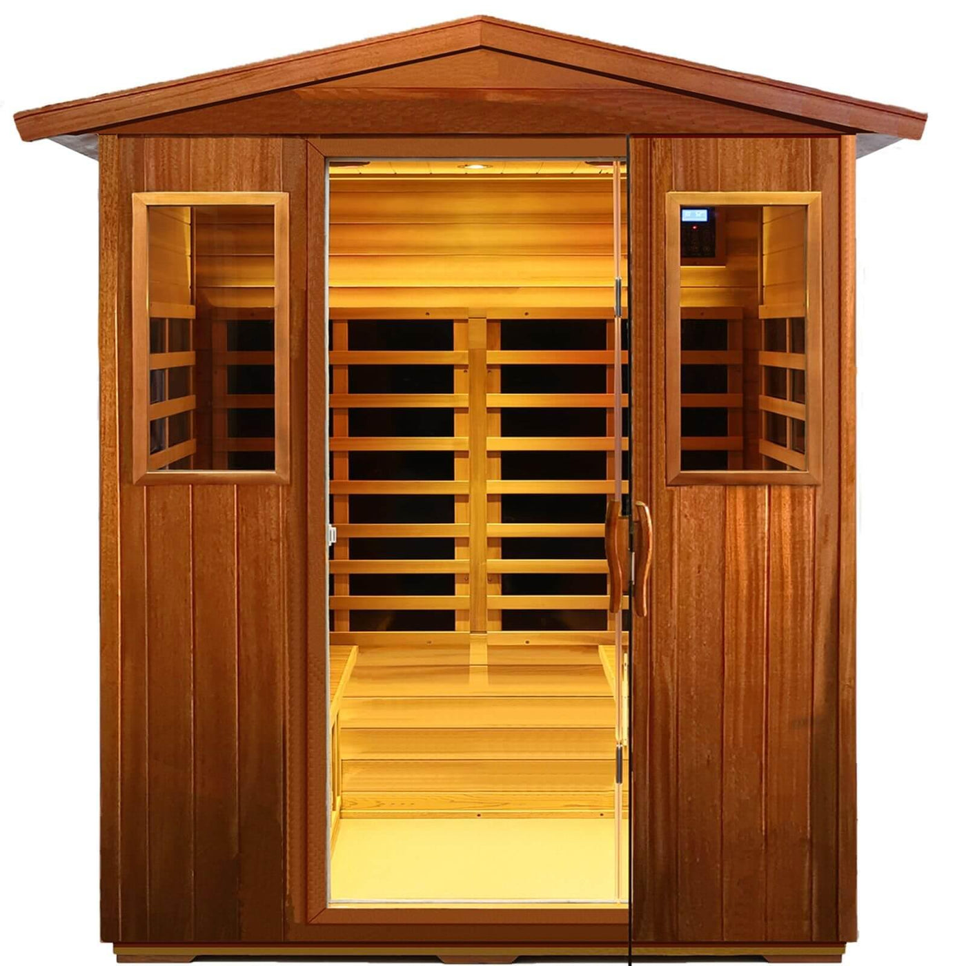 Wearwell-904VT 4 Person Outdoor Ultra-Low EMF Infrared Sauna in Mahogany